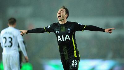 Right midfield: Christian Eriksen, Tottenham. The Dane made Tottenham’s first goal and scored their winner in an excellent victory over Swansea. (Photo: Stu Forster / Getty Images)