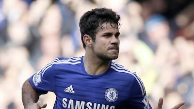 Diego Costa has scored 17 goals in 20 Premier League matches for Chelsea this season. Adrian Dennis / AFP
