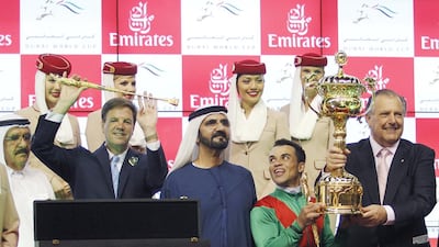Sheikh Mohammed bin Rashid, Ruler of Dubai and Vice President of the UAE, and the horses from his Godolphin Stables are expected to dominate at the Dubai World Cup Carnival. Sarah Dea / The National
