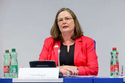 Laura Holgate, the US ambassador to the IAEA, said Iran was moving the goalposts in nuclear talks. AP