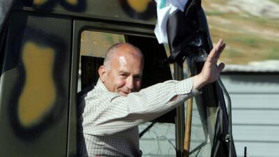 A Syrian intelligence (Mukhabarat) officer on April 25, 2005, leaving Lebanon as regime troops pulled out of the country. AFP