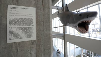 The only surviving full-size scale model cast from the original mould used on 'Jaws' at the Academy Museum of Motion Pictures in Los Angeles, California. Reuters
