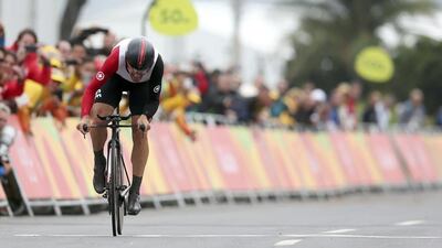Fabian Cancellara (SUI) of Switzerland competes. REUTERS/Matthew Childs