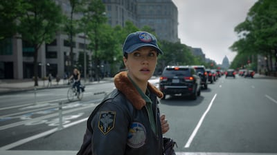 Jessica Brown Findlay plays Charlotte Keene, a US Navy officer, in Silo season three. Photo: Apple TV