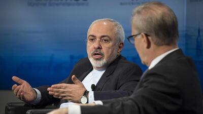 Iranian foreign minister Mohammad Javad Zarif speaks during the third day of the 51st Munich Security Conference in southern Germany on February 8, 2015. Jim Watson, Pool/AFP Photo