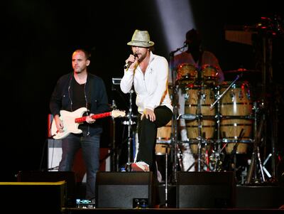 Jamiroquai performs at Ferrari World for the second day of the Abu Dhabi Grand Prix in 2009. Philip Cheung / The National