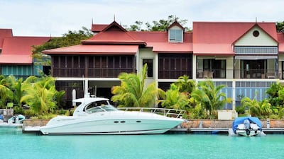 Eden Island, a 56-hectare housing and marina development in the Seychelles with turquoise blue waters, white beaches and lush vegetation. Courtesy Eden Island