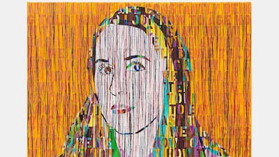 'Portrait of Ellen', 2020, by Ghada Amer. Courtesy the artist and KEWENIG, Berlin | Palma, Lepkowski Studios Berlin