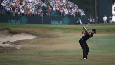 Martin Kaymer hits from the fairway during second round play at the US open on Friday at Pinehurst, North Carolina, USA. Tannen Maury / EPA / June 13, 2014