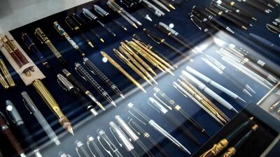 Various pens of General Obaid Al Ketbi. Victor Besa / The National