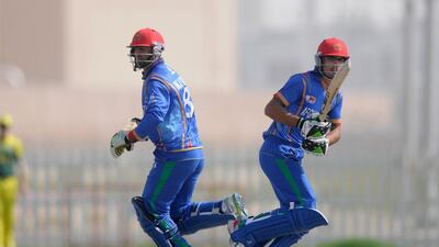 Mohammad Mujtaba, left, and Ihsanullah scored match-winning fifties for Afghanistan against Australia on Monday. Pal Pillai / Getty Images