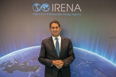 Francesco La Camera, Irena director general, at World Utilities Congress. Vidhyaa Chandramohan for The National.