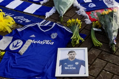 Tributes left outside the Cardiff City's stadium for Emiliano Sala. Reuters