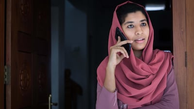 Portrait of Shahanas Ibrahim, 24, whose husband operates a business in the construction sector in the Gulf. Living in Kurumathur, Kerala, Ibrahim sees her husband once every 18 months. "Every time he leaves me to return, I cry," Ibrahim says. Photo by Sebastian Castelier. Photo by Sebastian Castelier