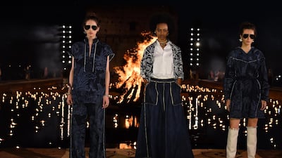 Models walk the runway during the Christian Dior Cruise 2020 show. Getty Images