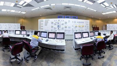 Russian and Iranian operators monitor the nuclear power plant unit in Bushehr, about 1,200km south of Tehran. Reuters