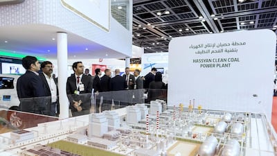 A model of the Hassyan clean coal power plant on display at the Dewa stand at the Water Energy Technology Exhibition in October. Antonie Robertson / The National