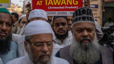 Protests in India, which is embroiled in a territorial spat with China that has led to violent clashes at the border. AP