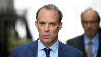 Britain's Foreign Secretary Dominic Raab says it is unacceptable that Iran detains dual citizens. AFP