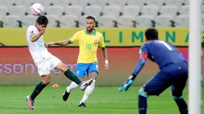Neymar sets up Philippe Coutinho for the fifth. Reuters