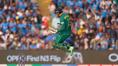 South Africa's Rassie Van Der Dussen celebrates his century. AP
