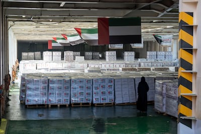 The ship was loaded with 7,300 tonnes of supplies. Ahmed Ramzan / The National