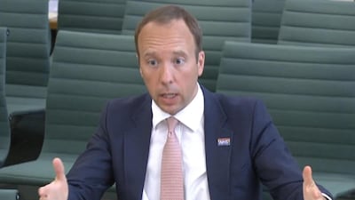 Health Secretary Matt Hancock defends his handling of the Covid-19 pandemic. AFP