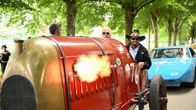 Nascar driver Richard Petty in a Fiat S76 at the Goodwood Festival of Speed. PA