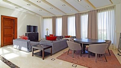 The living room area of the villa.