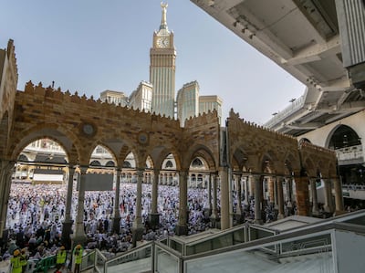 Pilgrims gather inside the Sacred Mosque in Makkah on Wednesday. For some Muslims, the Eid sacrifice is an integral part of their faith. EPA