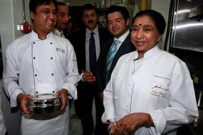 Bhosle at her restaurant Asha's in Dubai in 2011. The National