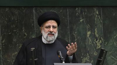 Iranian President Ebrahim Raisi said his Cabinet choices will help bring about 'justice and progress'. AP Photo