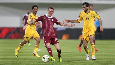 Damian Rodrigo Diaz, centre, and his Al Wahda teammates sit atop the table through seven games in the AGL. Delores Johnston / The National