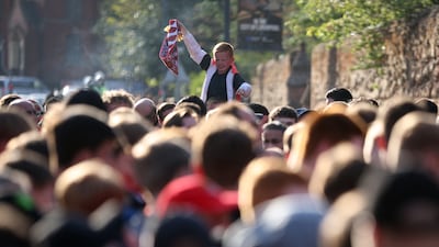 Liverpool fans outside Anfield. Reuters