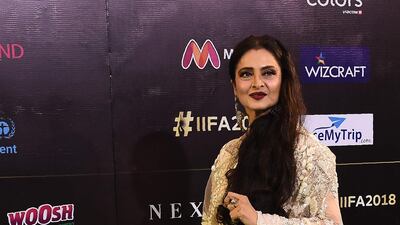 The legendary Rekha wears a sari by Manish Malhotra. AFP