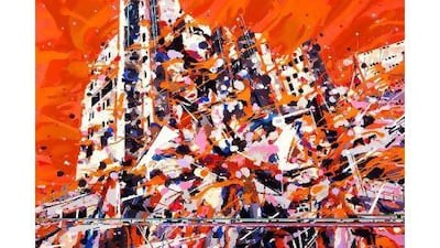 John Jurayj's paintings conjure images of the conflict that has been devastating Beirut on and off since 1975.