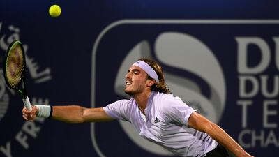 Stefanos Tsitsipas during the final against Novak Djokovic. Getty Images