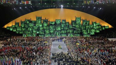 The Brazilian contingent enters the stadium for the Opening Ceremony of the Rio 2016 Olympic Games at Maracana Stadium in Rio de Janeiro, Brazil. Brian Snyder / Reuters