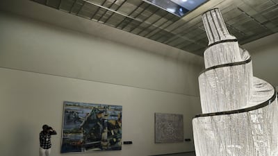 Ai WeiWei's Fountain of Light in Gallery 12 of Louvre Abu Dhabi. Chris Whiteoak / The National