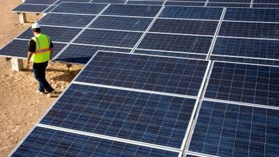 Masdar's solar facility is similar to what Qatar hopes to use for the World Cup stadiums such as the proposed Al Gharafa.