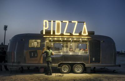 One of the mobile eateries at Khalifa City Truck Park. Khushnum Bhandari / The National
