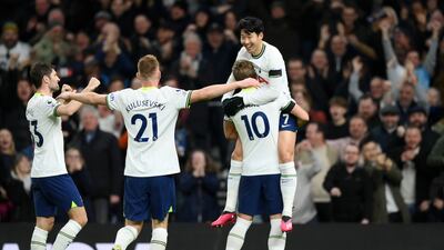 Son Heung-Min of Tottenham celebrates. Getty