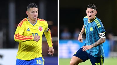 Colombia's World Cup kits. Getty Images