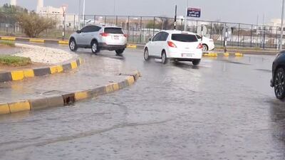 Rain fell in many parts of Al Ain on Monday. Photo: Storm Centre