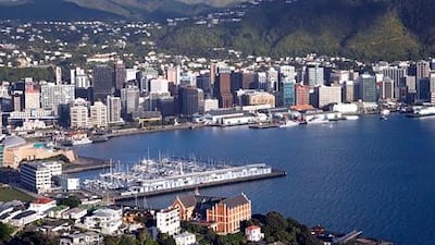 Wellington CBD and harbour from Mount Victoria. David Wall / Lonely Planet