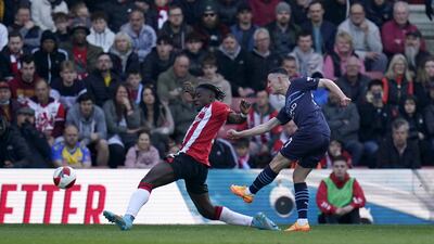 City's Phil Foden makes it 3-1. PA