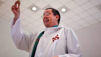 Canon Andy Thompson at the service.