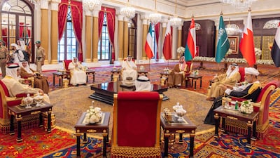 Sheikh Mansour, left, during the GCC Summit
