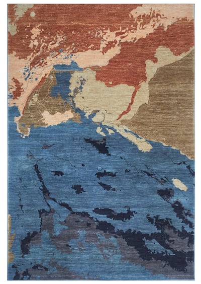 Atmosphere Faza, one of the carpets in Weaving Poems. Photo: Turquoise Mountain