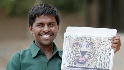 Dhanunjay Karapu works as a cleaner but his passion is art. Jaime Puebla / The National / March 15, 2014
